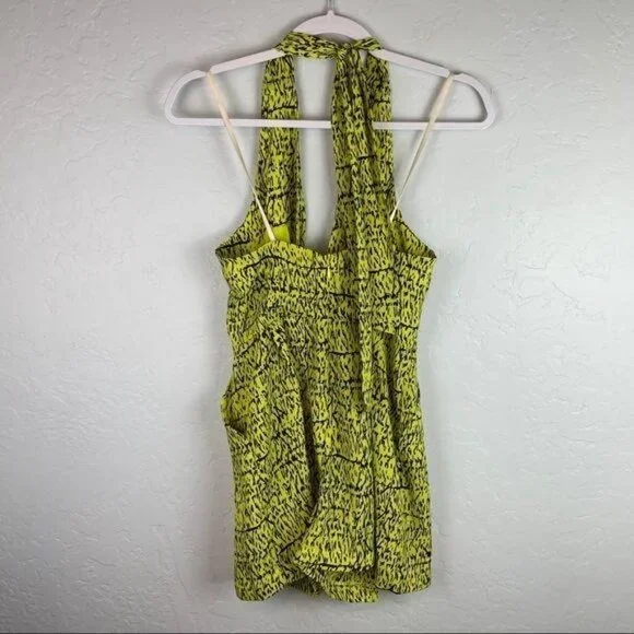 BCBGeneration Neon Lime Halter Neck Romper NWT New With Tags Women's Size 0 - Picture 10 of 12